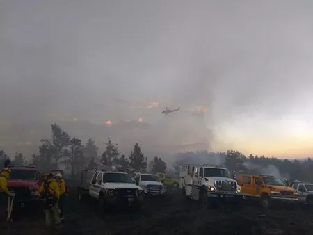 Wildland vehicles and helicopter